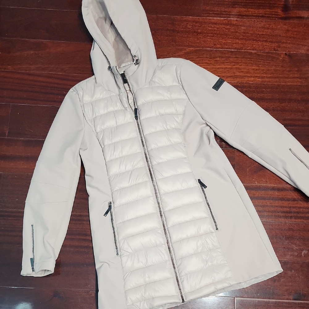 BCBGMAXAZRIA Hooded Quilted Coat Jacket Puffer M Rose